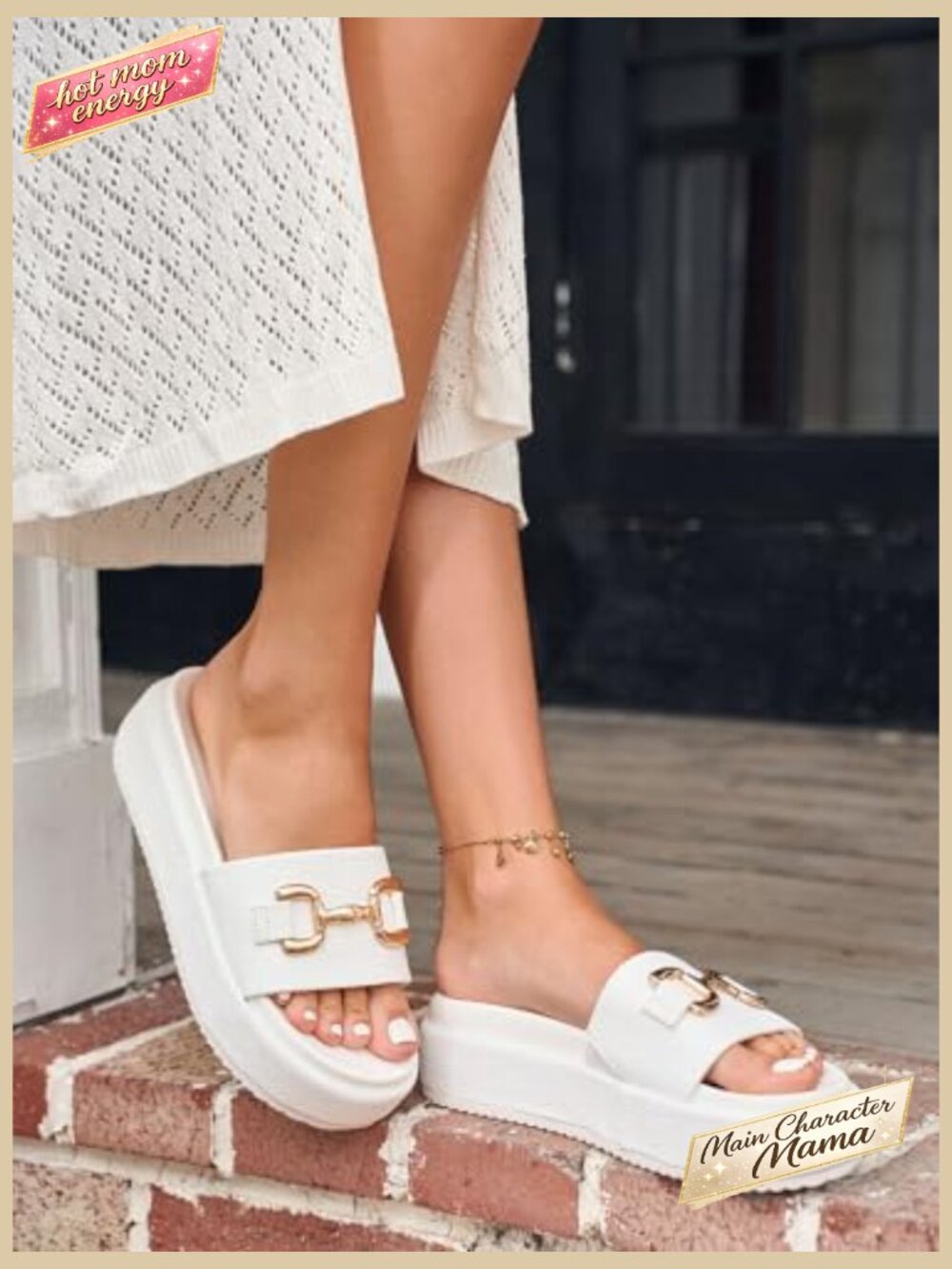 Raffia Platform Sandals Espadrilles Slip On Chain Detail Boho Summer Slide - Picture 2 of 7